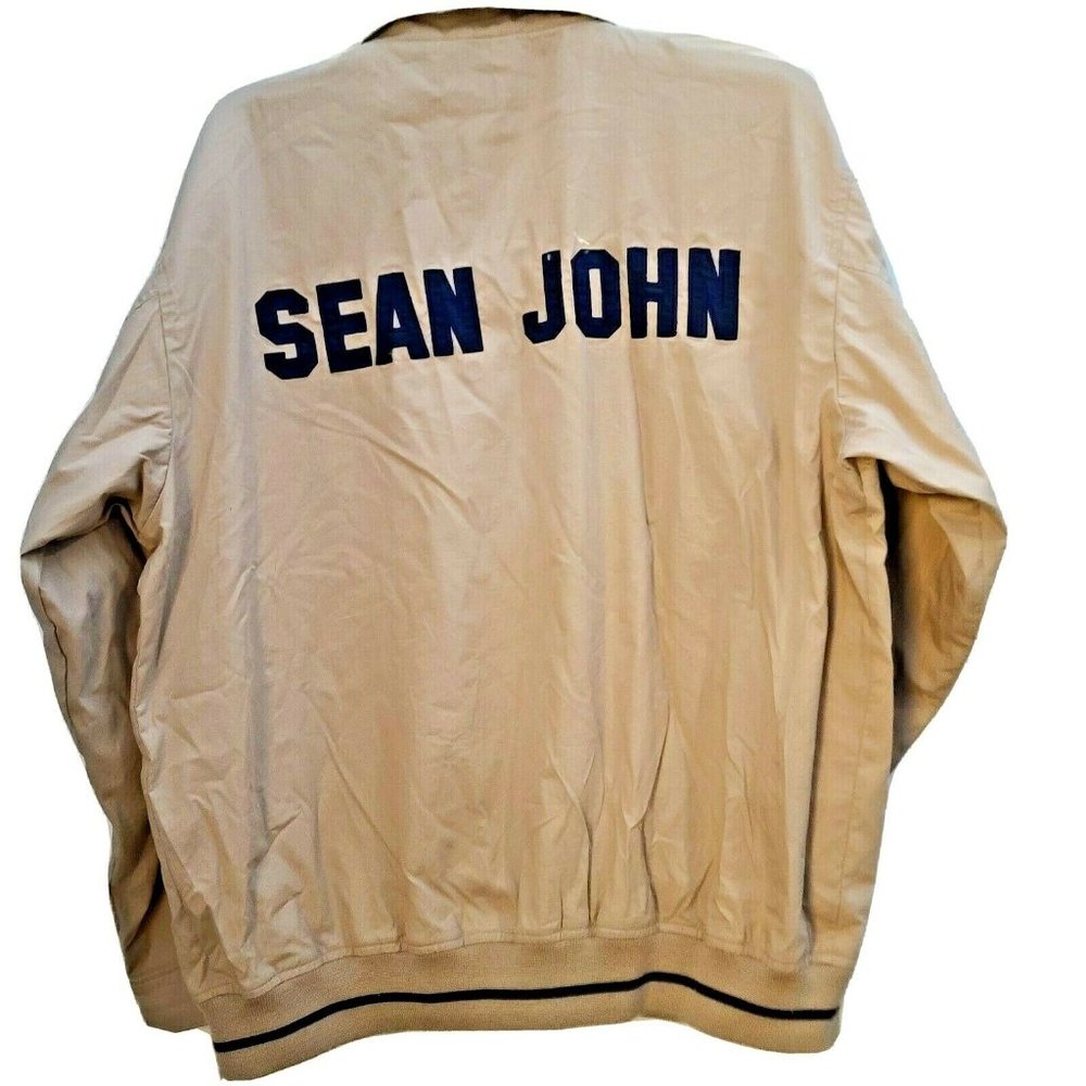 Sean John Mens Logo Jacket Tan Beige Size XXL 2XL